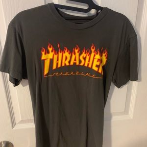 Thrasher Tee-Shirt Gray Orange Skateboard Tee